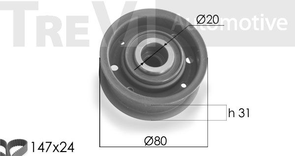 TREVI AUTOMOTIVE Комплект ремня ГРМ KD1126